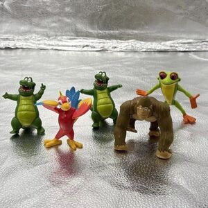 Rainforest Cafe Jungle Animals Poseable Figures PVC Cake Toppers Toys Lot of‎ 5